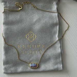 Kendra Scott Elisa Gold Necklace with Lilac Opal Stone
